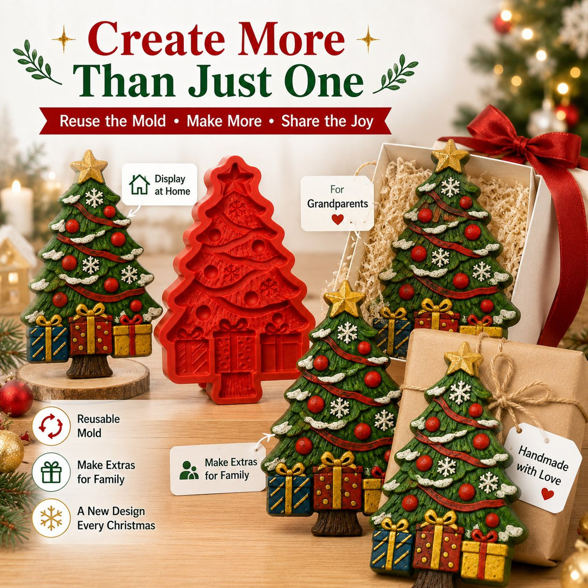 🏆 Limited-Time Promo: 50% OFF!🎖️ - 🎄 DIY Christmas Tree Mold & Paint Craft Kit