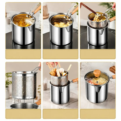 🍟 Mini Deep Fryer Basket Set – Crispy Snacks With Less Oil