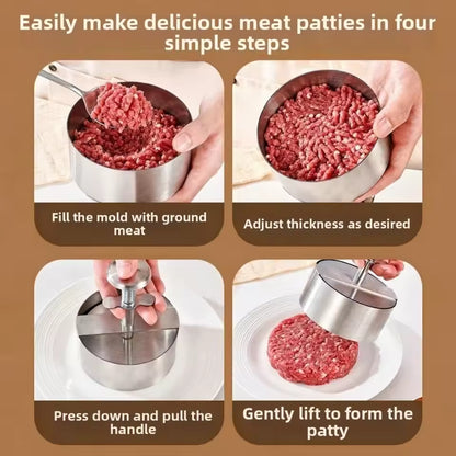 Adjustable Stainless Steel Burger Press – Perfect Patties Every Time