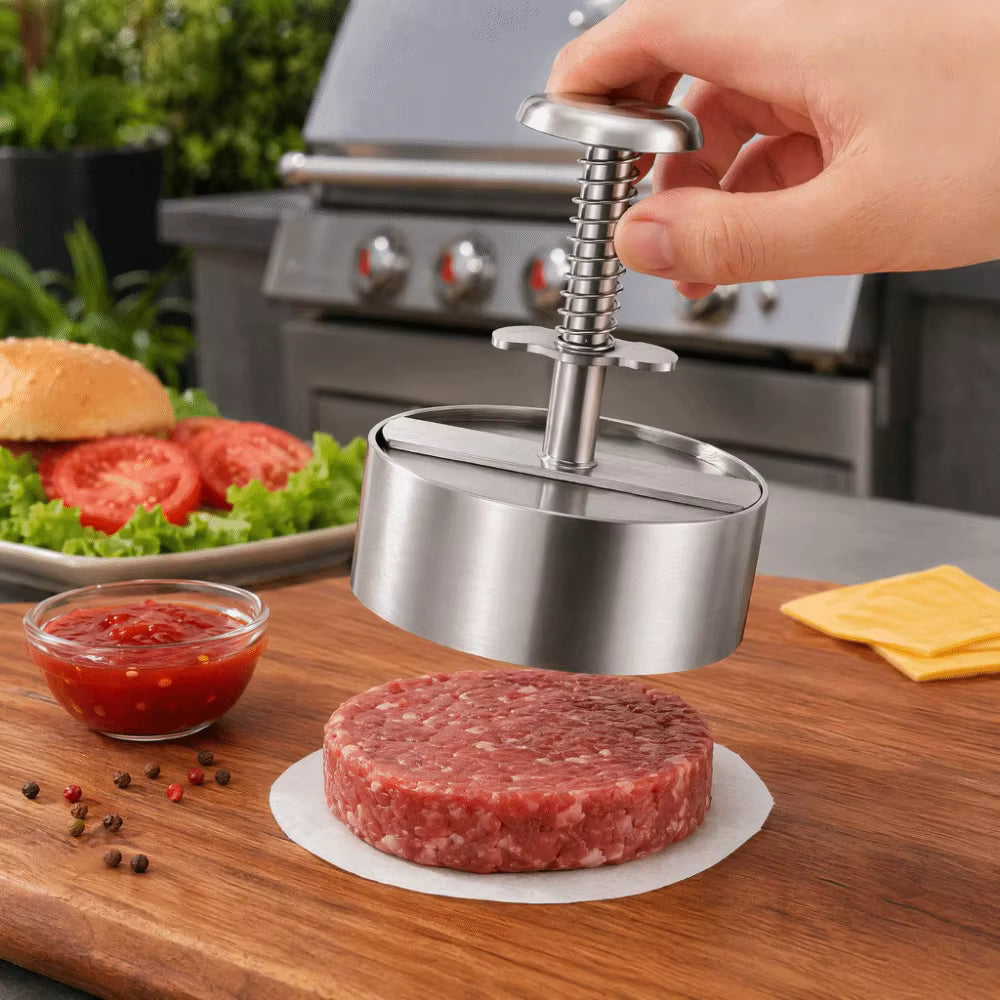 Adjustable Stainless Steel Burger Press – Perfect Patties Every Time