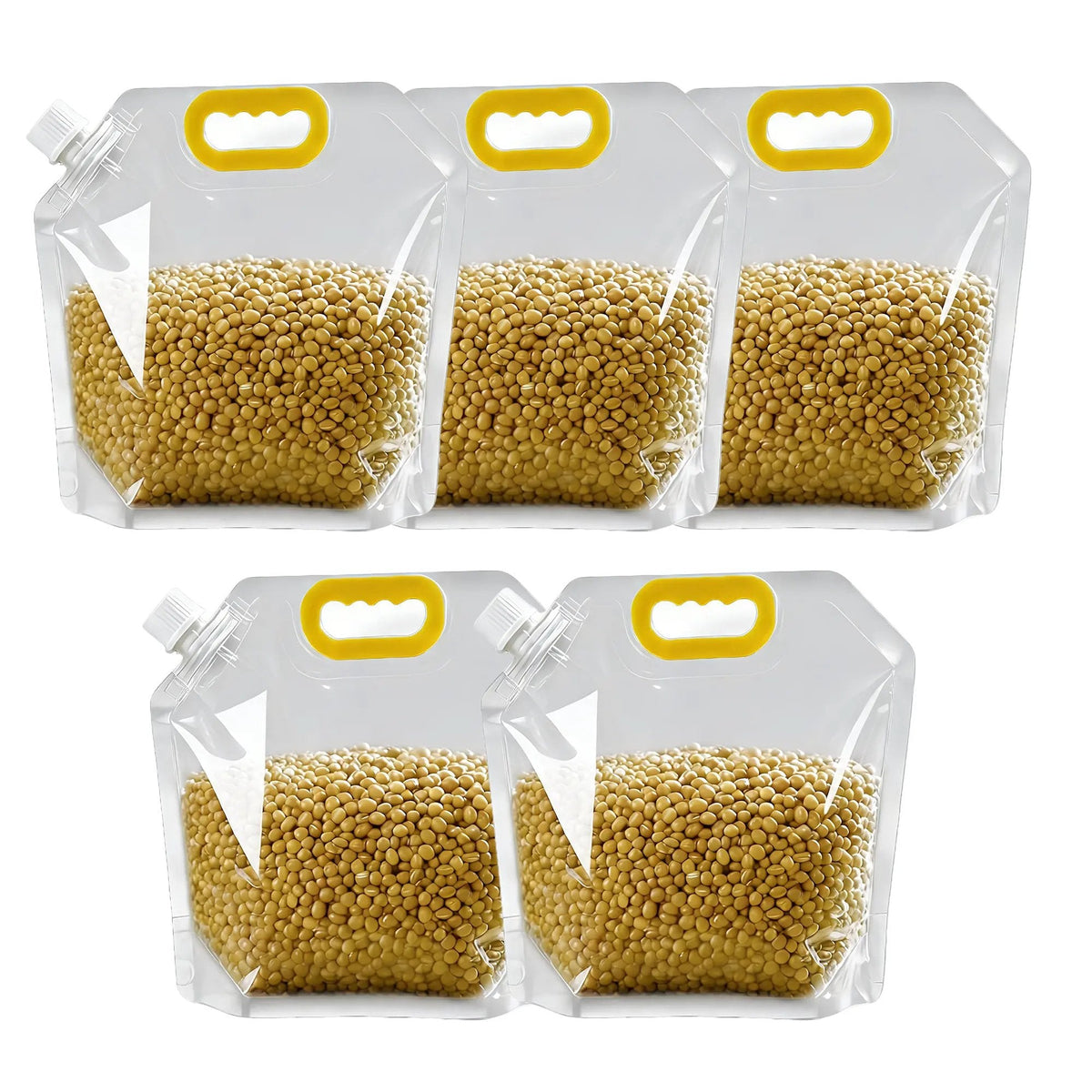 Reusable Airtight Food Storage Bags for Grains & Pantry Essentials (5-Pack)