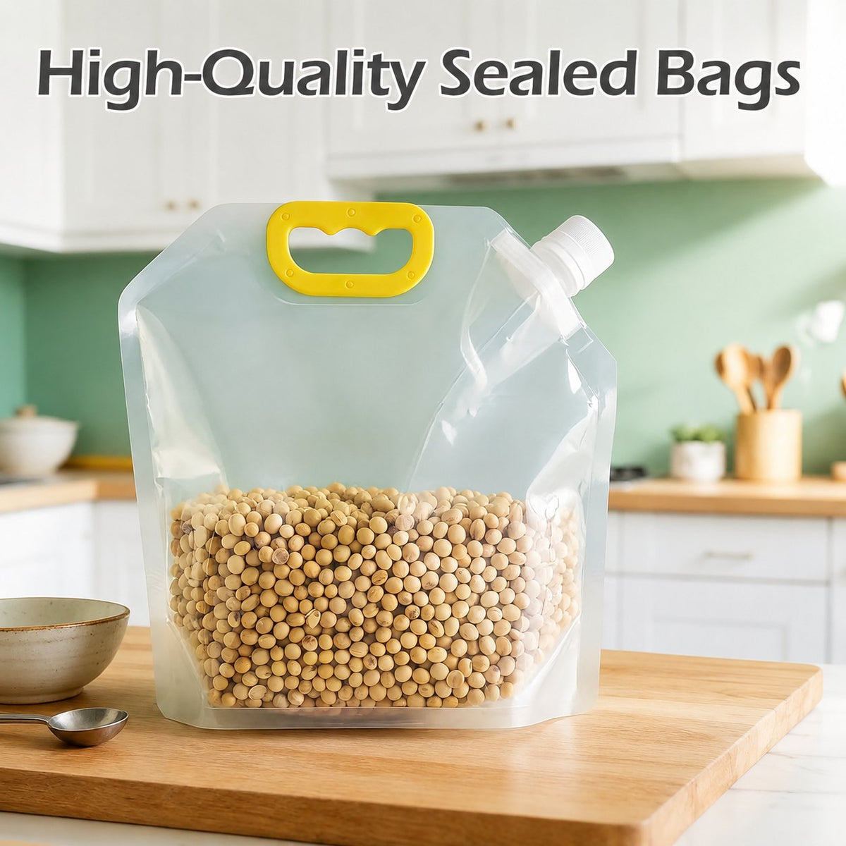 Reusable Airtight Food Storage Bags for Grains & Pantry Essentials (5-Pack)