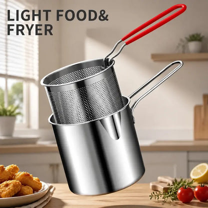 🍟 Mini Deep Fryer Basket Set – Crispy Snacks With Less Oil